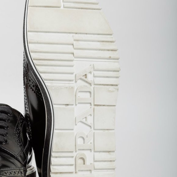*SOLD* Prada Black Leather Platform Brogues - Picture 5 of 9